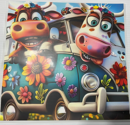 Retro Cows - DTF Heat Transfer