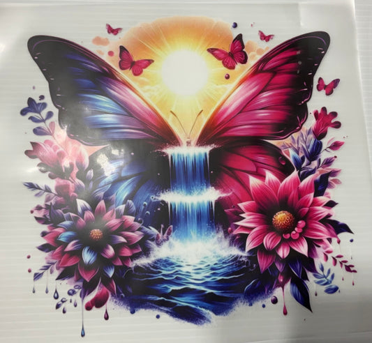 Butterfly Waterfall - DTF Heat Transfer