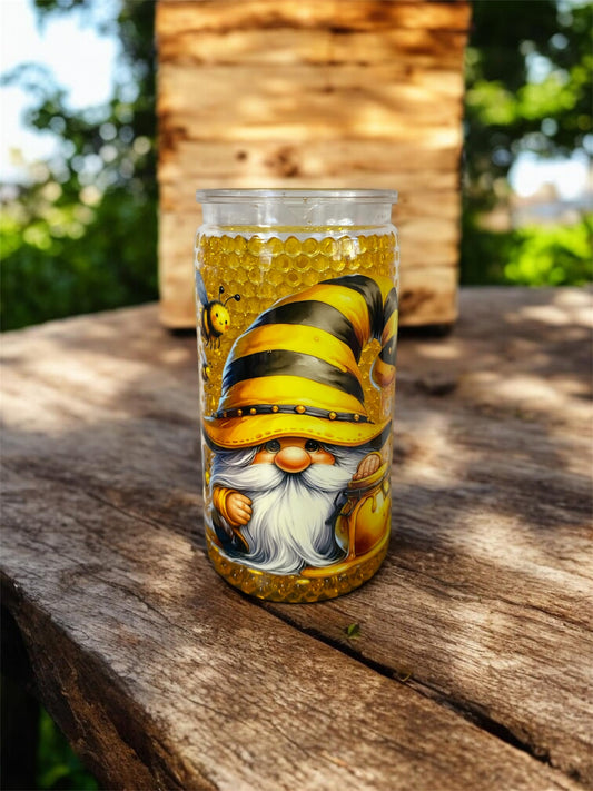 16oz Honey Bee Gnome Snow Globe Tumbler