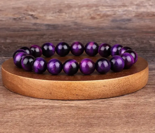Purple Tiger's Eye - Beaded Bracelet