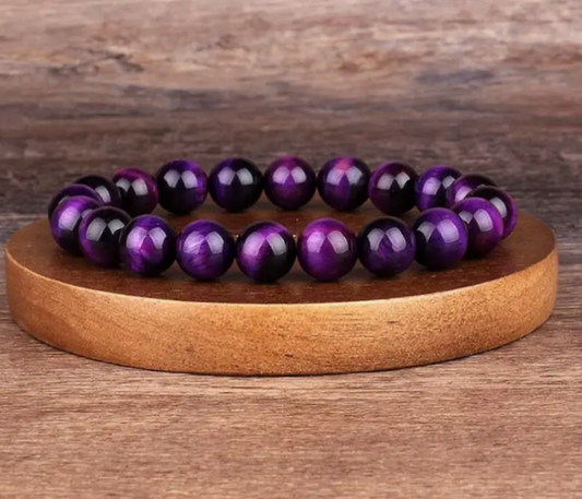 Purple Tiger's Eye - Beaded Bracelet