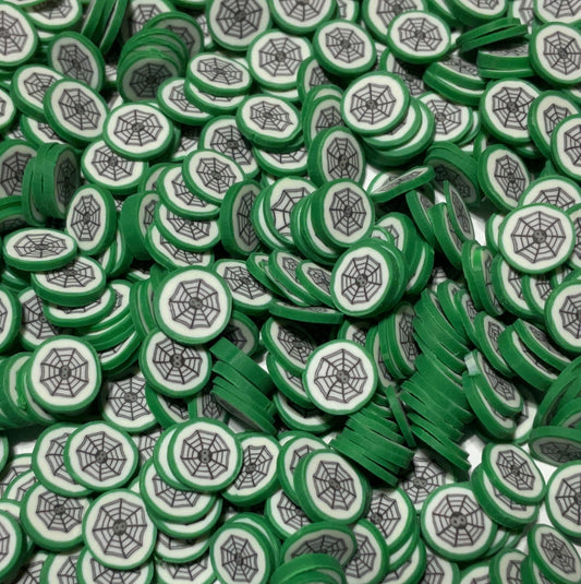 Spider Webs Green - Clay Shapes