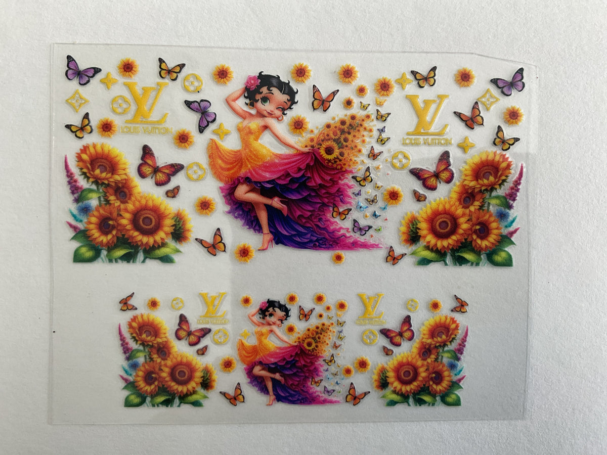 LV Betty Sunflowers - Tumbler Keychain Wrap