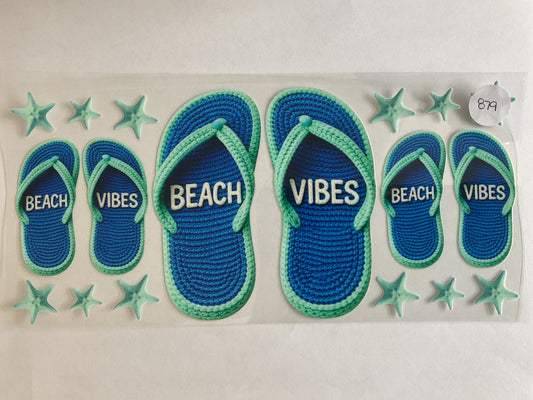 #879 - Beach Vibe Flip Flops - UV DTF