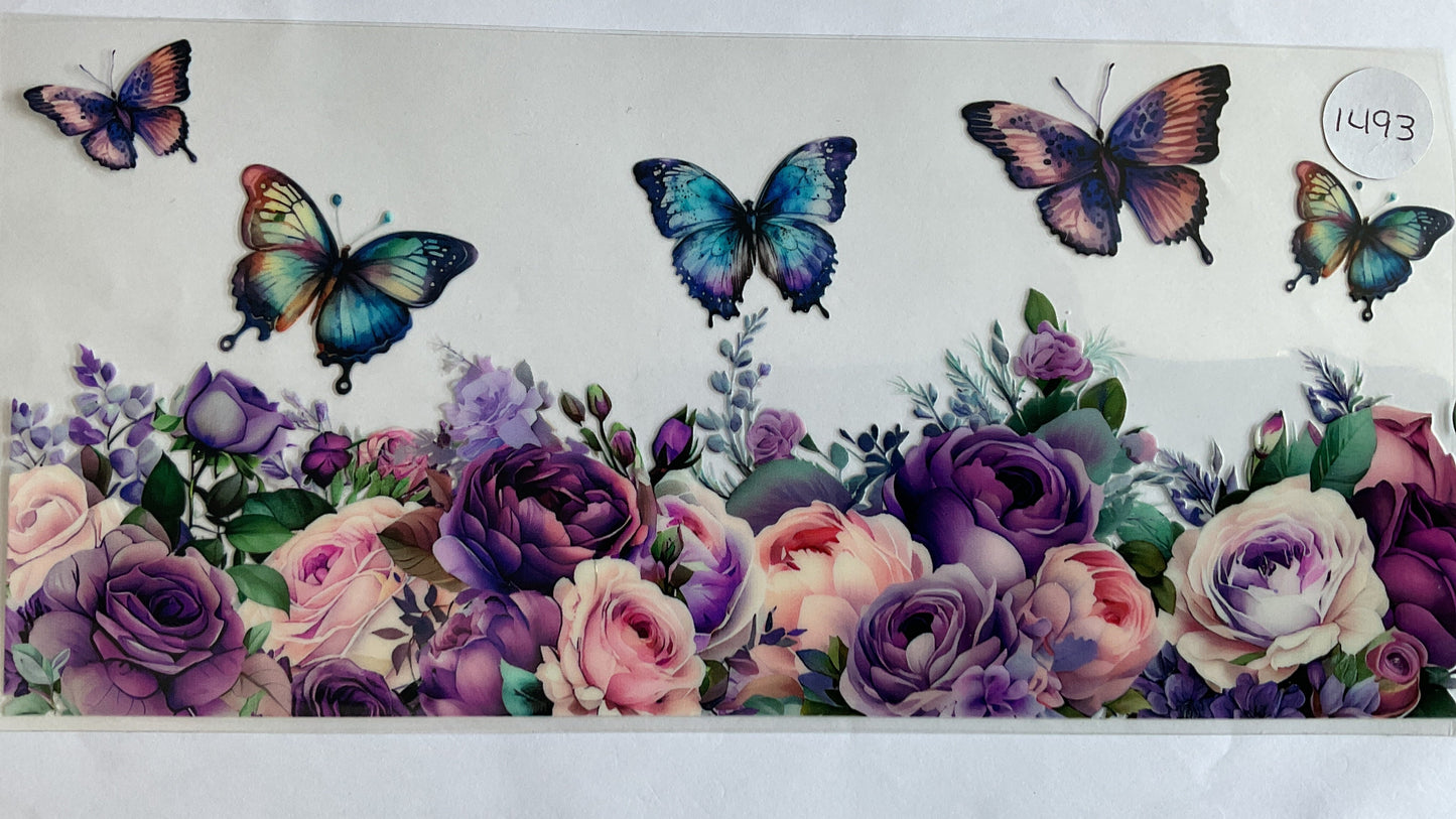 #1493 - Butterflies & Flowers - UV DTF
