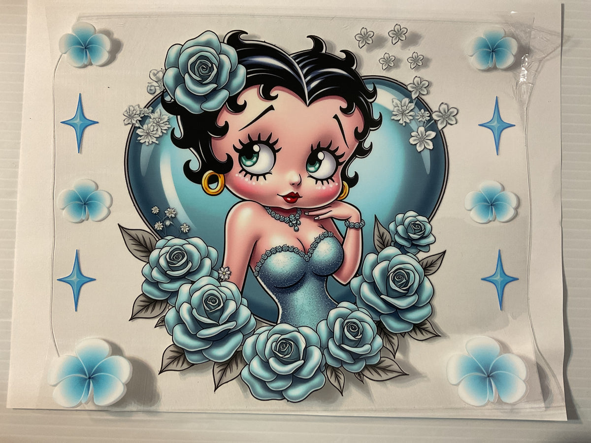 Betty Blue Flowers - 20oz UV DTF