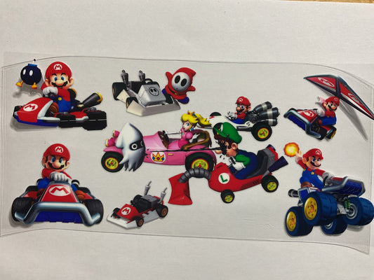 Game Mario L Go Carts Girl - UV DTF Tumbler Wrap