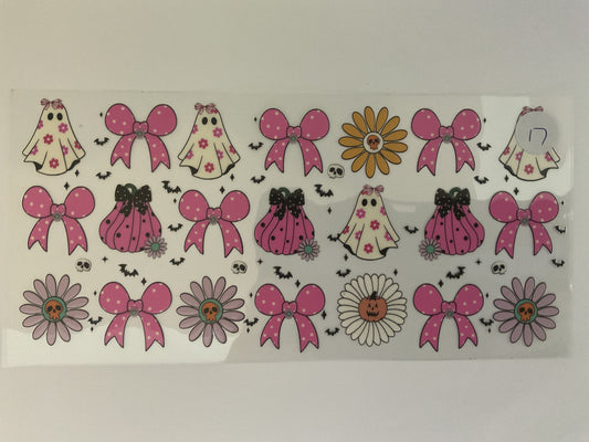 64H - Ghosts with Pink Bows - UV DTF