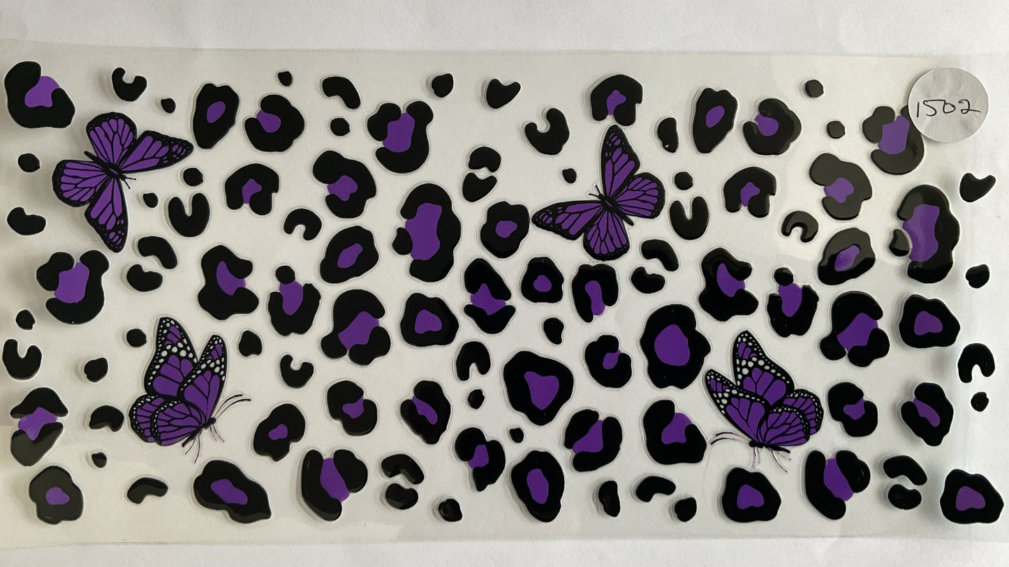 #1502 - Purple Leopard Butterflies - UV DTF
