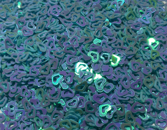 Mini blue purple shift cut out heart glitter shapes for custom snow globe tumbler making 