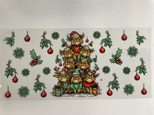 16C - Christmas Cow Tree - UV DTF
