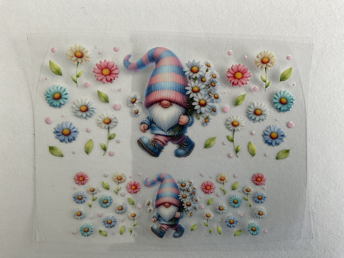 Gnome Pastel Flowers - Tumbler Keychain Wrap