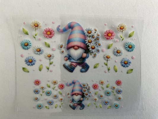 Gnome Pastel Flowers - Tumbler Keychain Wrap