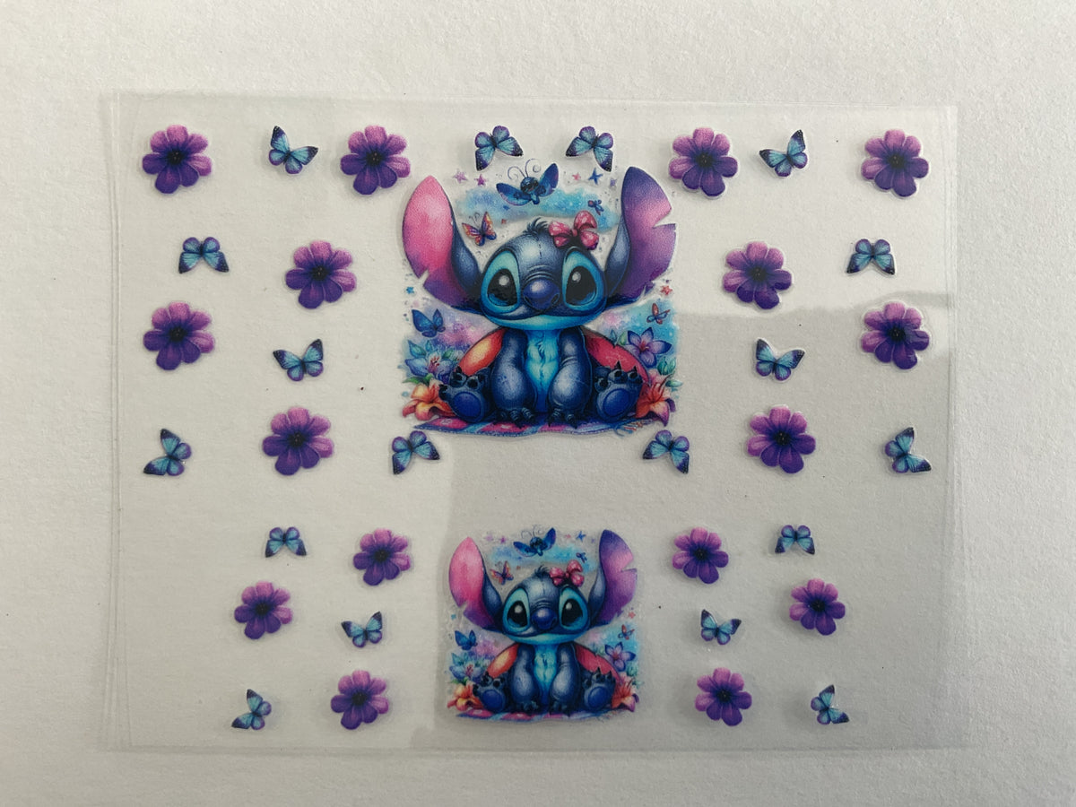 Blue Guy Purple Flowers - Tumbler Keychain Wrap