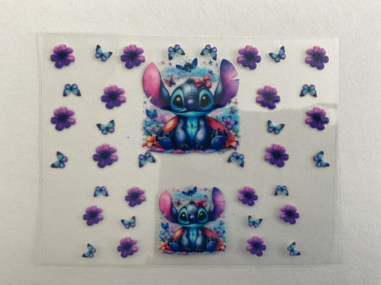 Blue Guy Purple Flowers - Tumbler Keychain Wrap