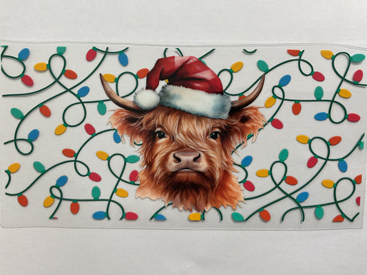 118C - Christmas Lights Cow - Tumbler Wrap
