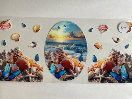 #846 - Sunset Ocean Shells - UV DTF