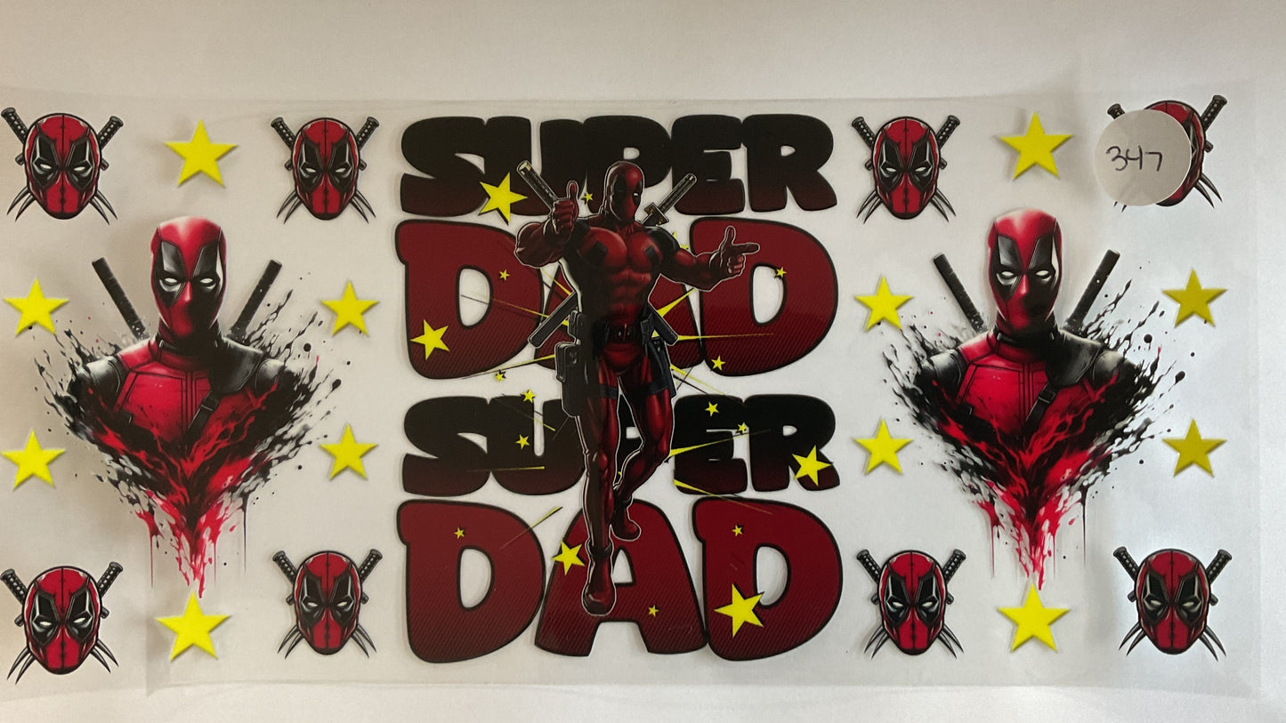 #347 - Super Dad - UV DTF Tumbler Wraps