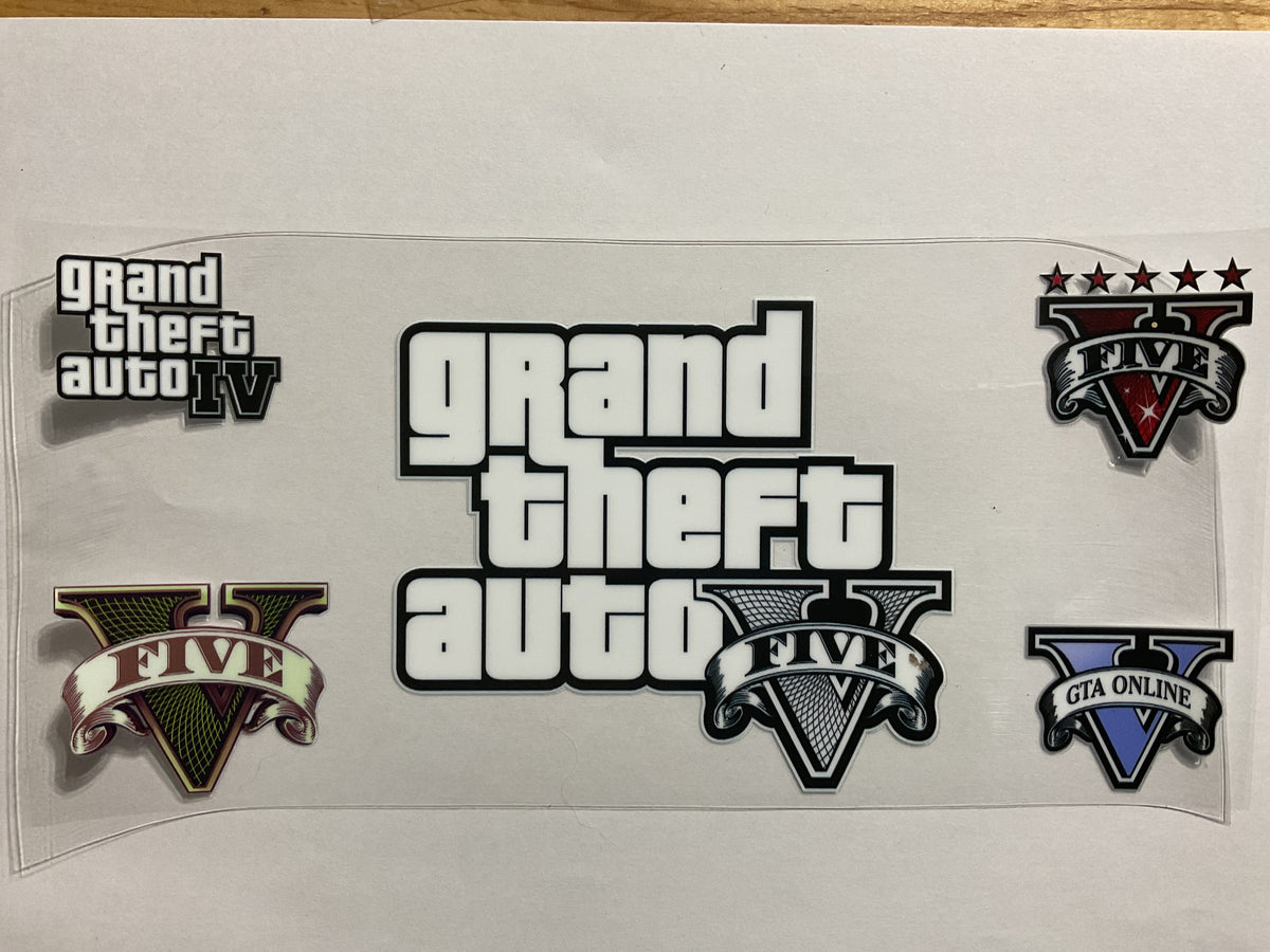 Game Stolen Cars - UV DTF Tumbler Wrap