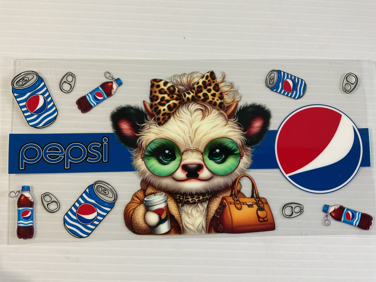 Pepsi Girl Cow Green Glasses - UV DTF