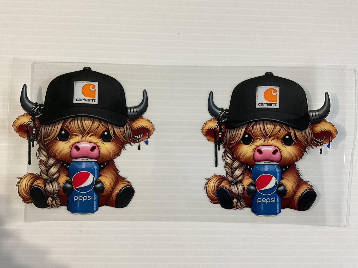 Pepsi Cow Black Car Hat - UV DTF