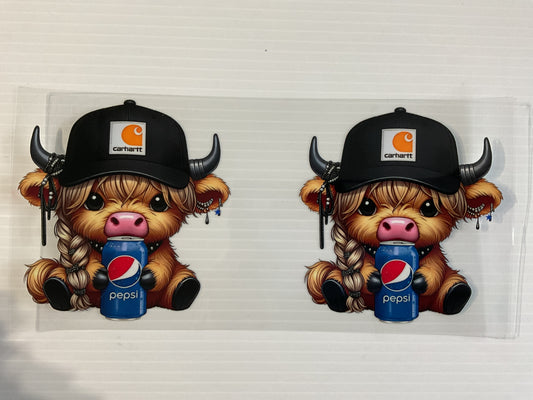 Pepsi Cow Black Car Hat - UV DTF