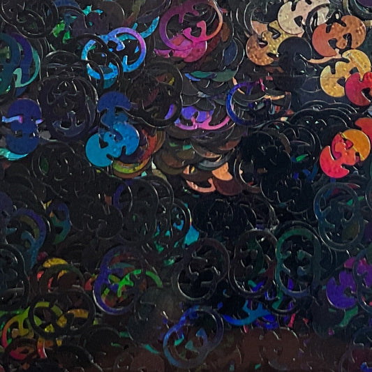 Black Holographic G - Glitter Shapes