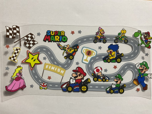 Game Mario Race - UV DTF Tumbler Wrap