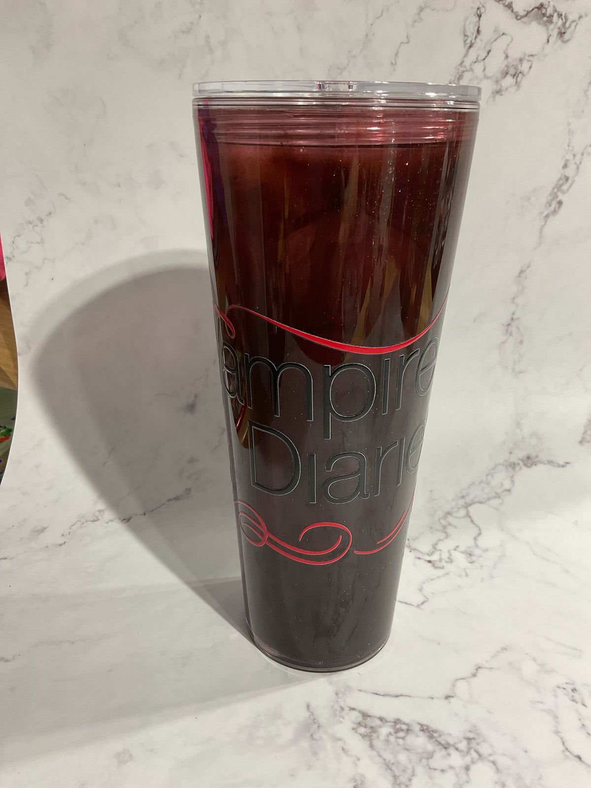 24oz V Diary - Dual Red Black Lava Snow Globe Tumbler