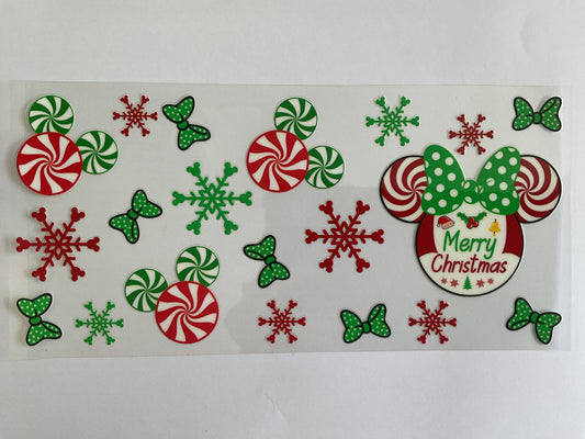 93C - Merry Christmas Candy Mouse - Tumbler Wrap