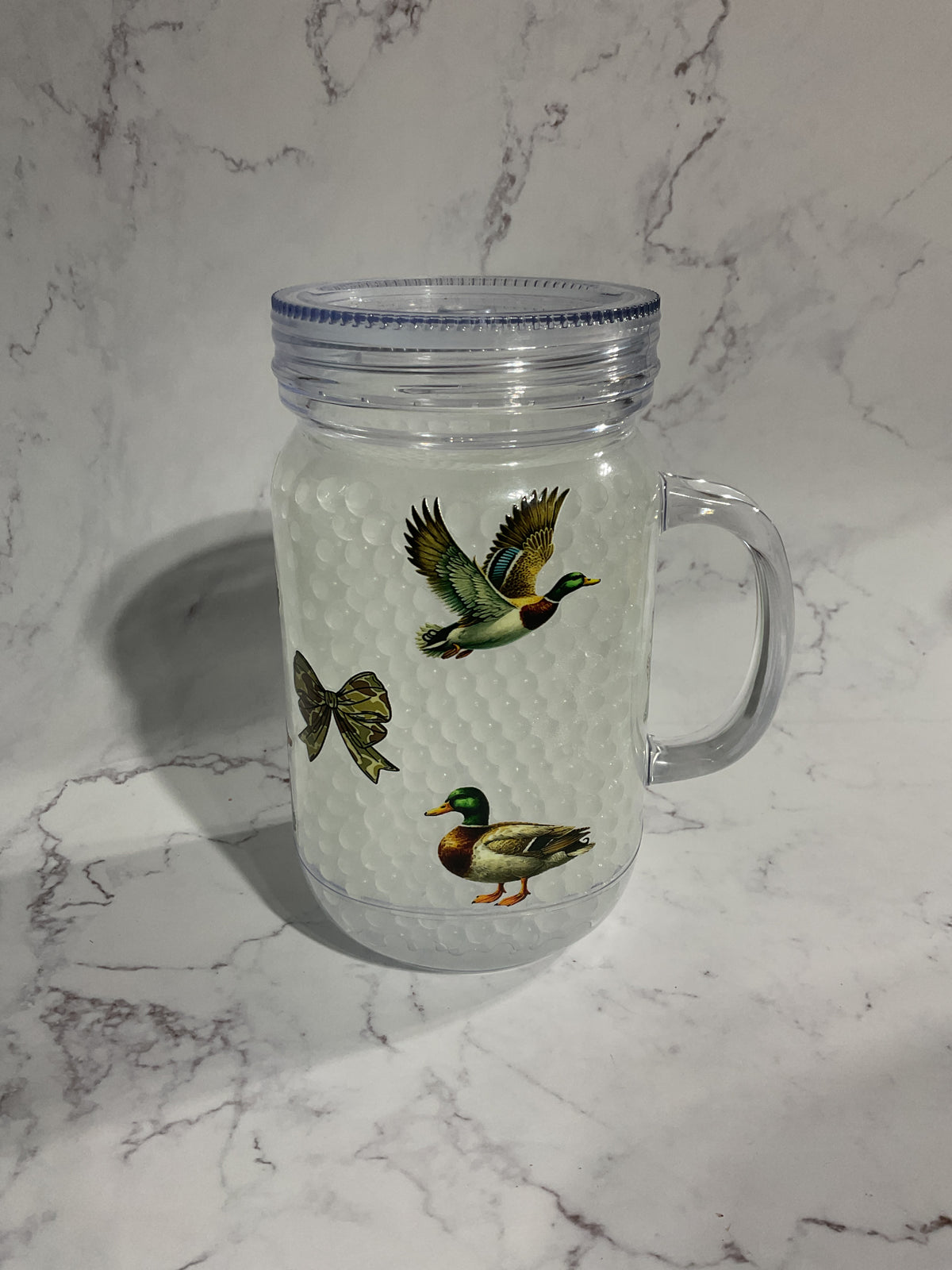 20oz Mason Ducks Glow Beads Snow Globe Tumbler