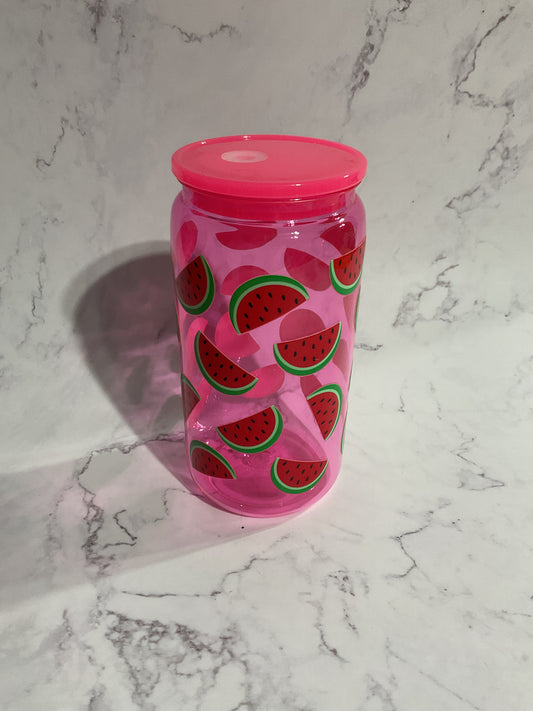 16oz Watermelons - Pink Premade NON-Snow Globe Tumbler
