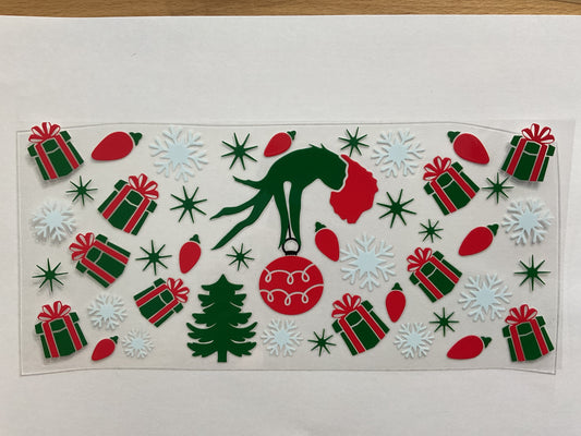145C - Christmas Green Guy Presents - Tumbler Wrap