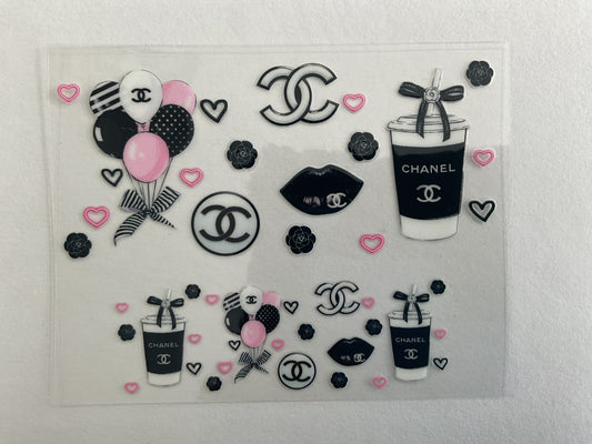 CC Black White Pink - Tumbler Keychain Wrap