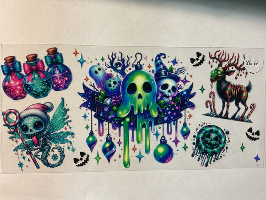 86H - Ghost Skull Reindeer - UV DTF