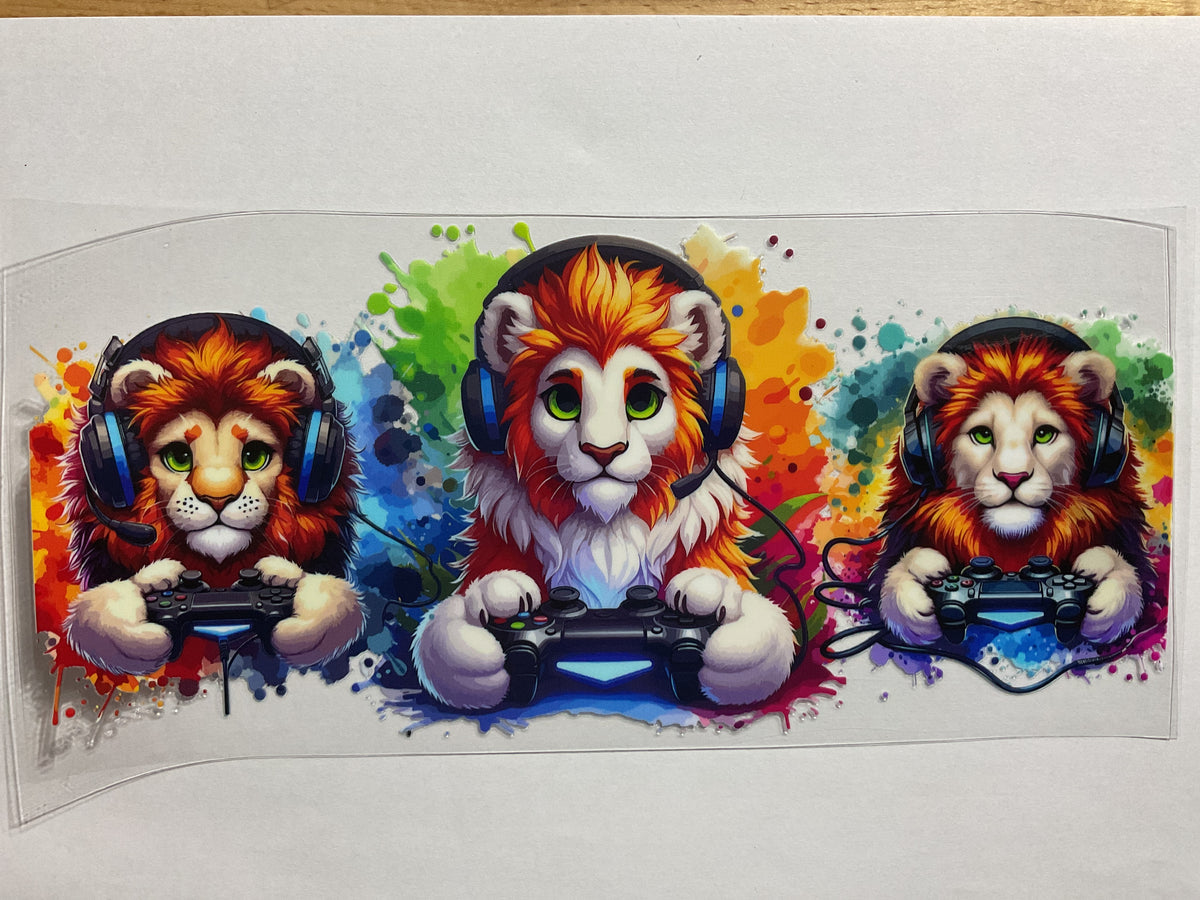 Gamer Lion - UV DTF Tumbler Wrap