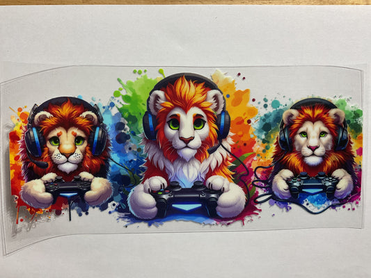 Gamer Lion - UV DTF Tumbler Wrap