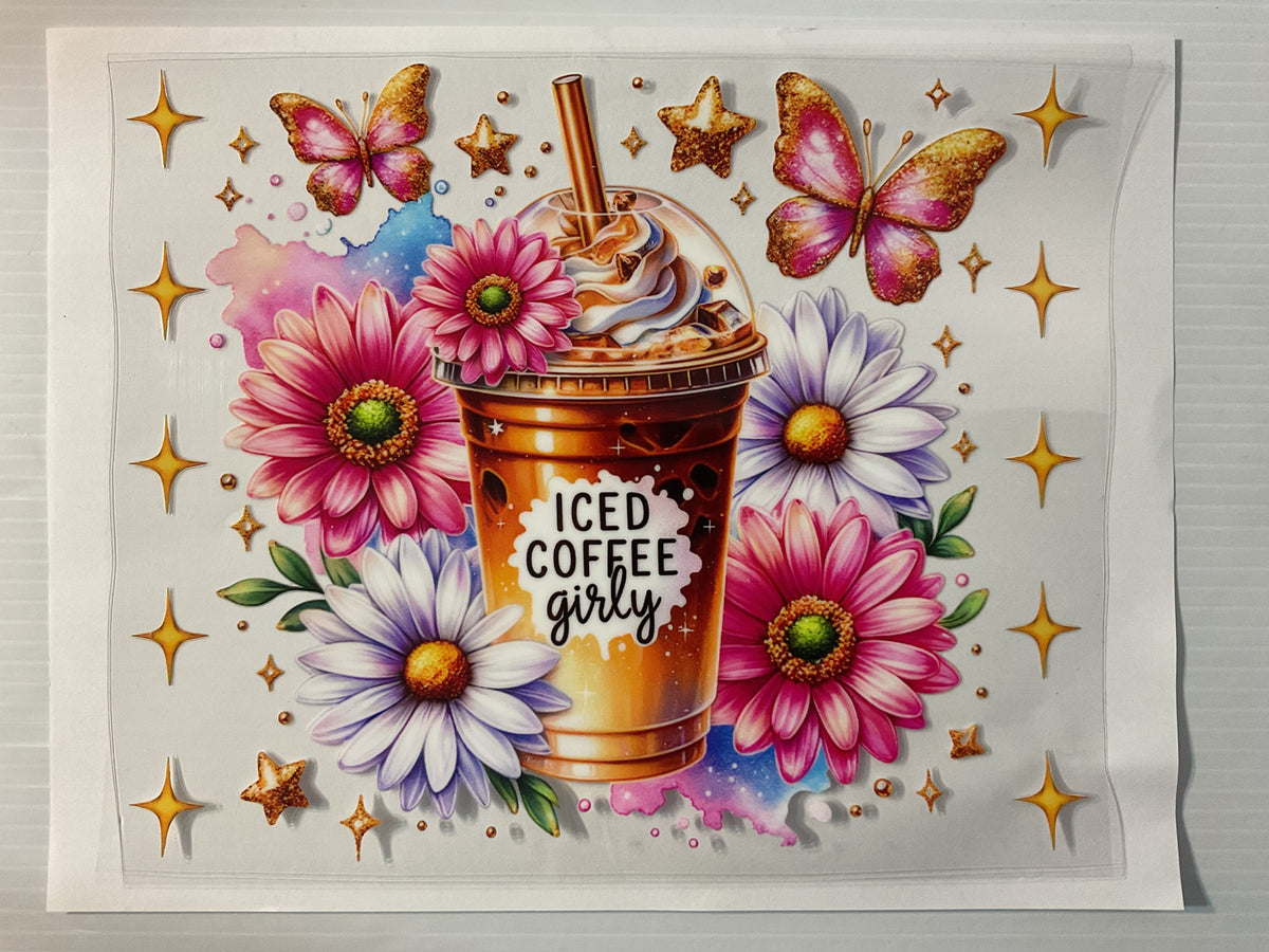 Iced Coffee Girly - 20oz UV DTF