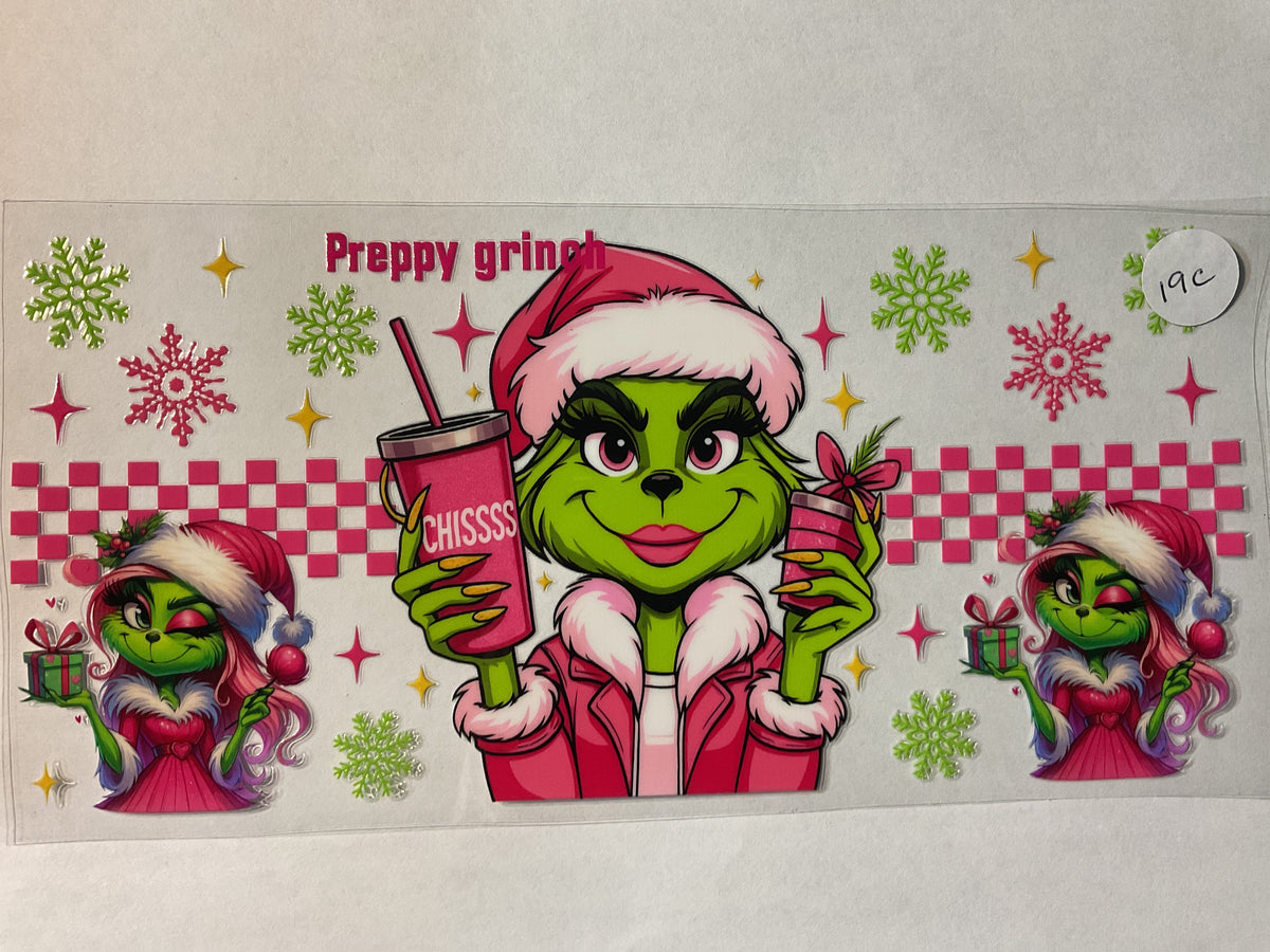 19C - Preppy Grinch Girl - UV DTF