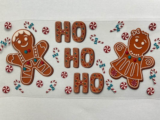 115C - Ho Ho Ho Gingerbread Girl & Boy - Tumbler Wrap