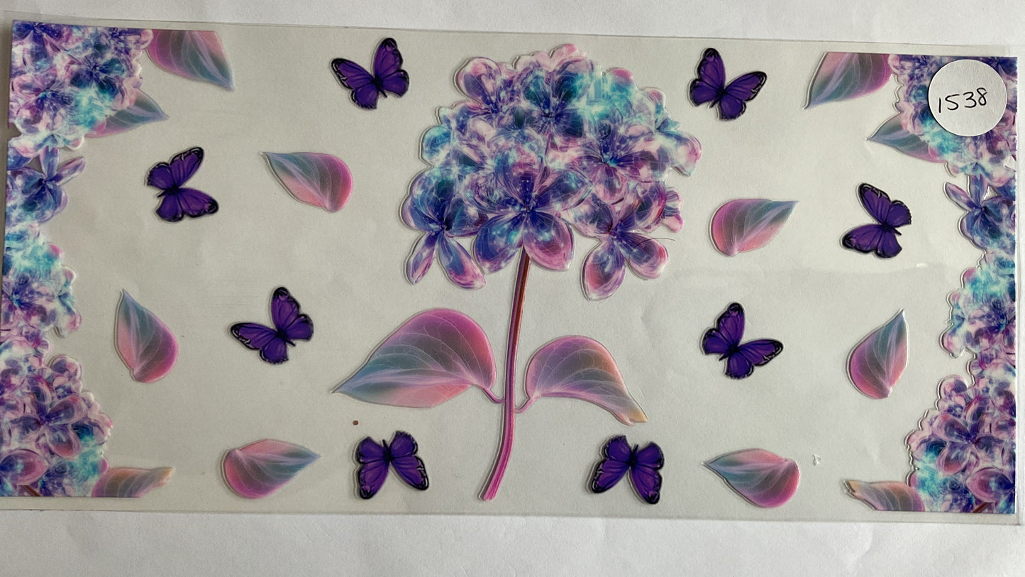 #1538 - Pink Purple Galaxy Flower - UV DTF