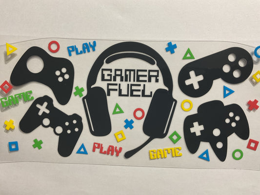 Gamer Fuel Black - UV DTF Tumbler Wrap