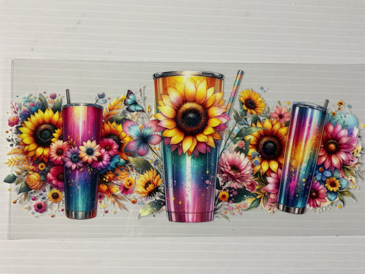 Shiny Tumblers and Sunflowers - UV DTF