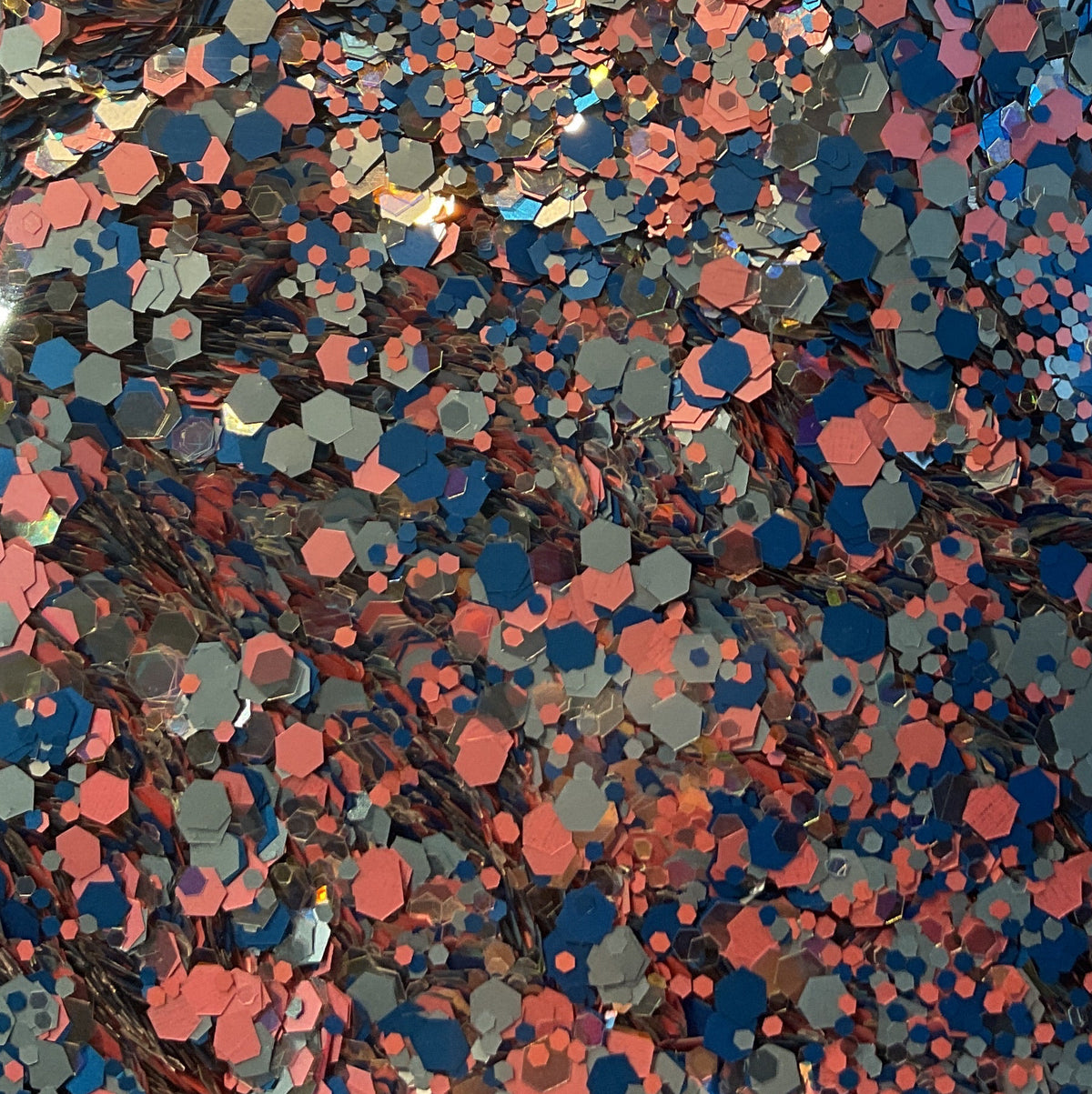 GLITTER Chunky - Pink Silver Blue Flat/Mirror Mix - Resealable 50g Bag
