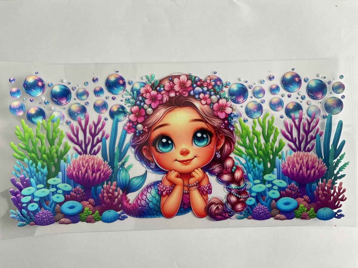 Baby Mermaid Flower Crown - UV DTF
