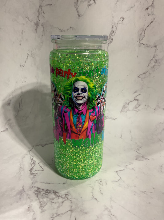 20oz Beetle Suspended Bubble Glitter Snow Globe Tumbler