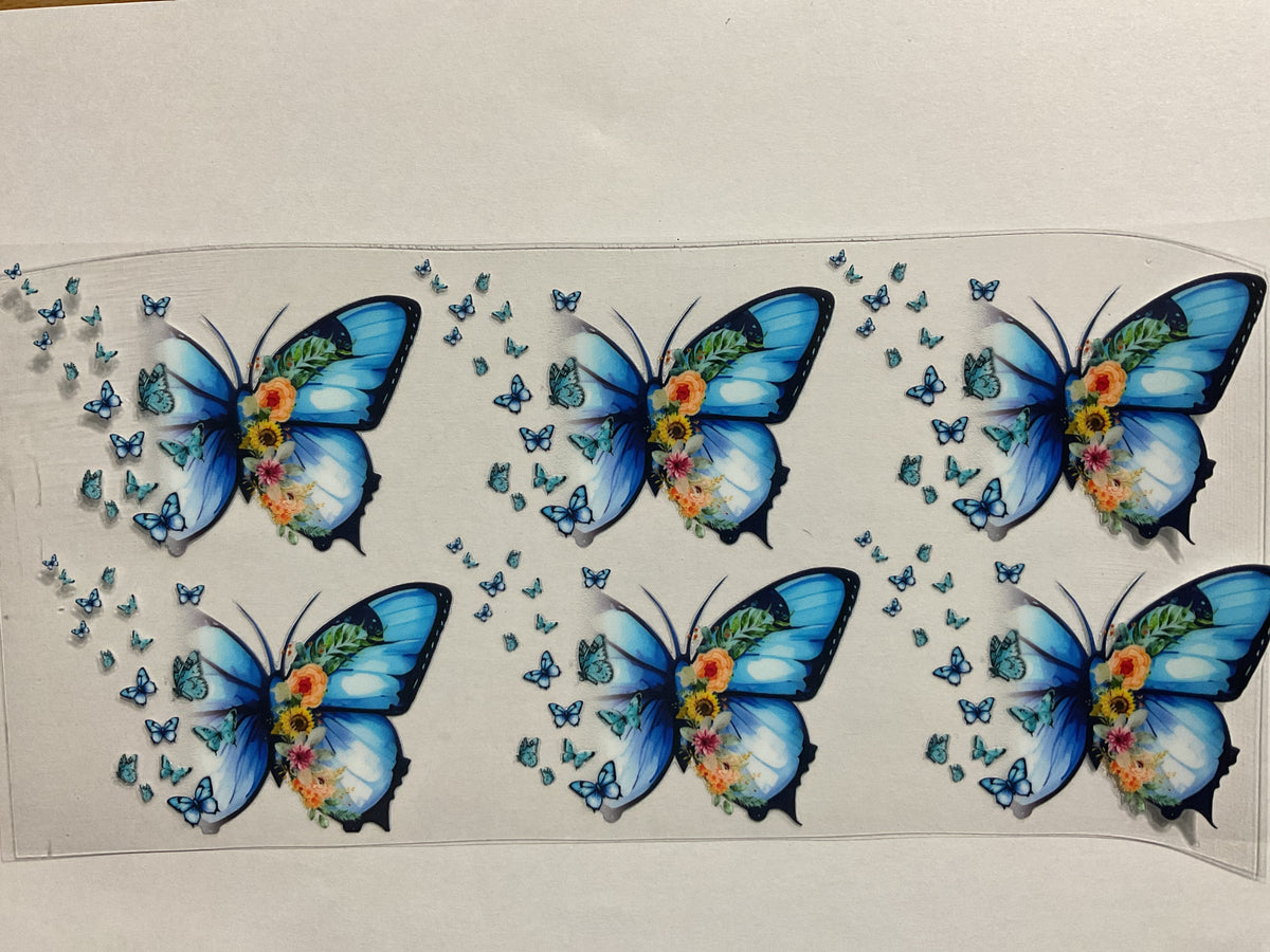 Butterflies Blue - UV DTF