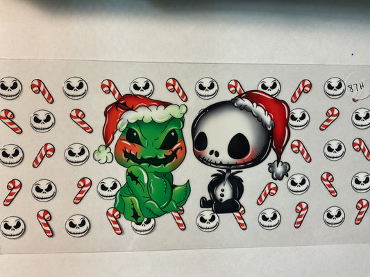 87H - Jack Oogie Santa Hats - UV DTF