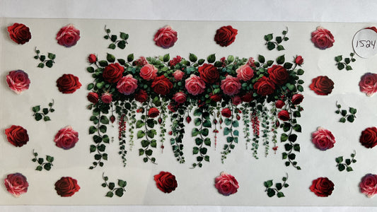 #1524 - Roses Flower Drop Border  - UV DTF