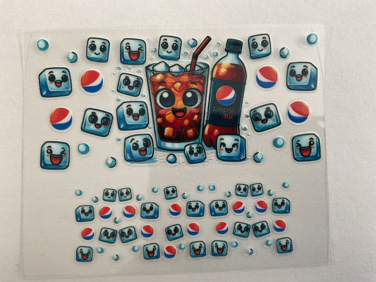 Pepsi Cute Ice Face Drink - Tumbler Keychain Wrap